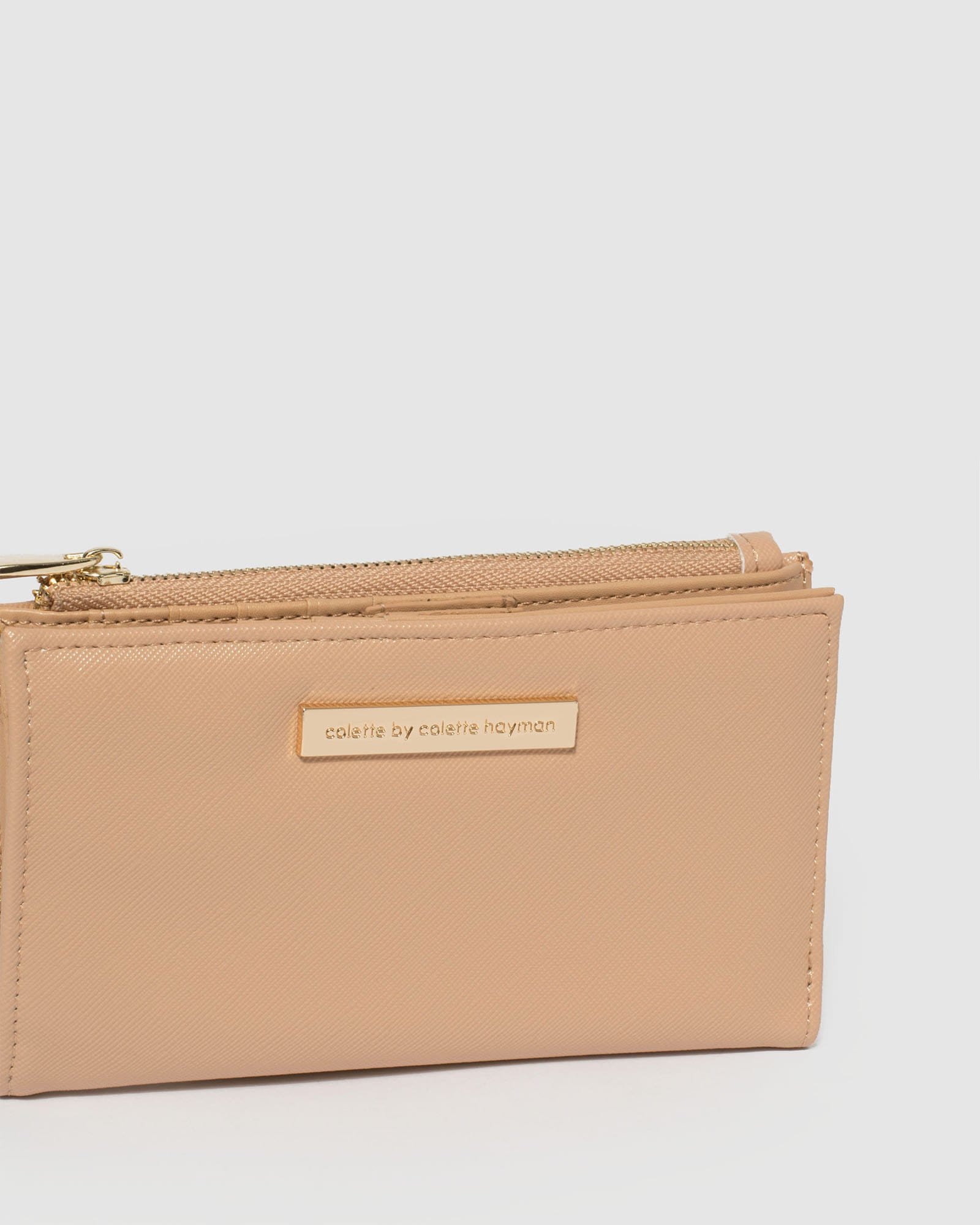 Beige Saffiano Selena Zip Wallet – colette by colette hayman