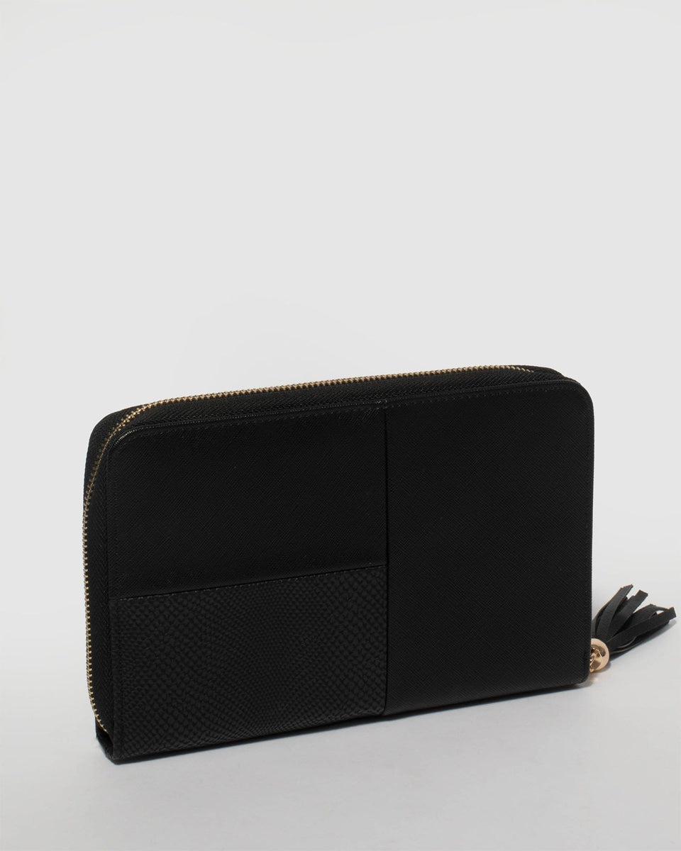 Black Talissa Panelled Travel Wallet – colette by colette hayman