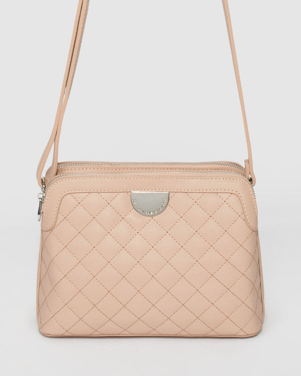 Saffiano Cross-Body Bag Nude Snake - Women's Leather Bags