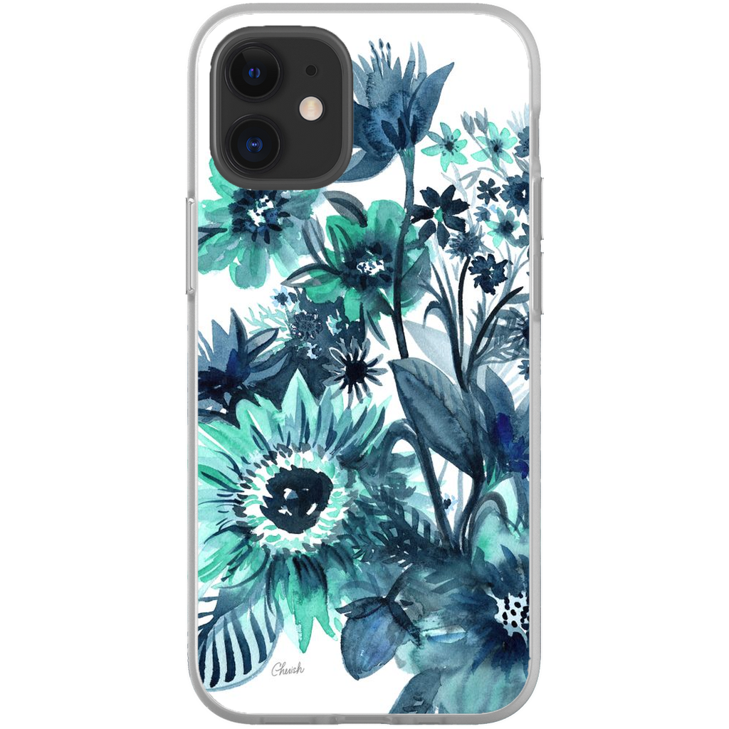 Indigo Aqua Watercolor Floral Phone Case | Something to Cherish ...