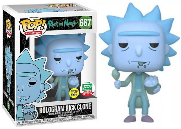 Rick And Morty Hologram Rick Clone Gitd Funko Shop Stickered Exclusi Ozzie Collectables