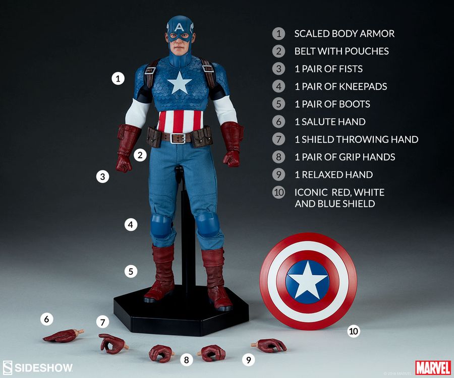 12 captain america figure