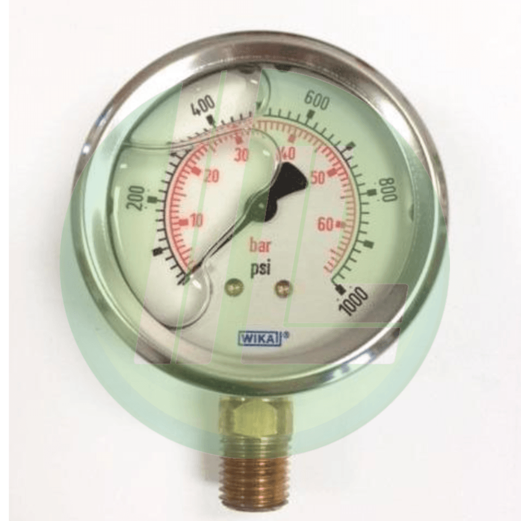 Wika 9692075 Industrial Pressure Gauge with 01000 PSI and Bottom Moun