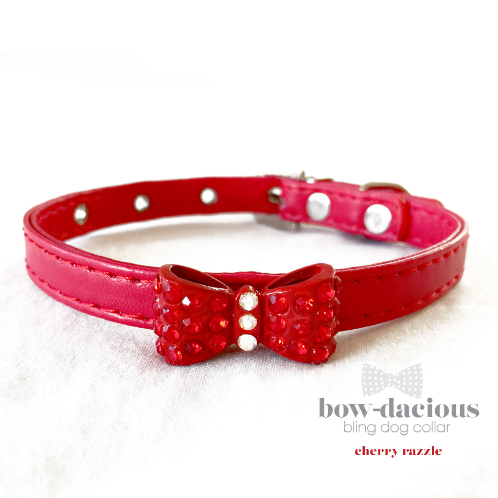 red bow tie dog collar