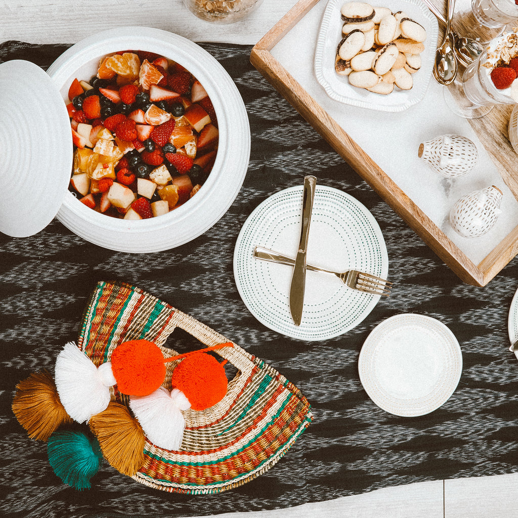 picnic with half moon clutch