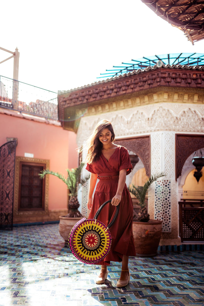 full moon straw bag in morocco