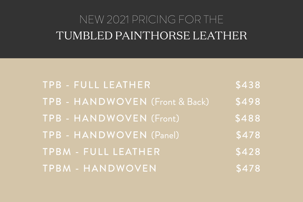 New 2021 pricing for Mexico Tumbled Leather Collection graphic