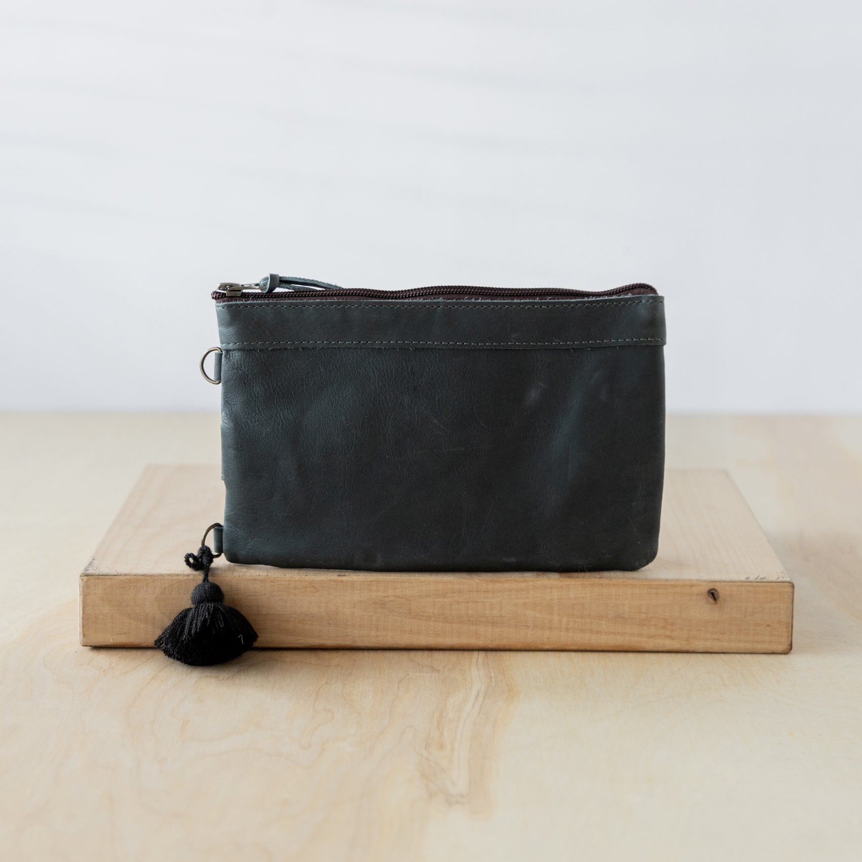 THE EVERYTHING CLUTCH - ARTISAN COLLECTION - UMBER - SLATE LEATHER **MADE TO ORDER**