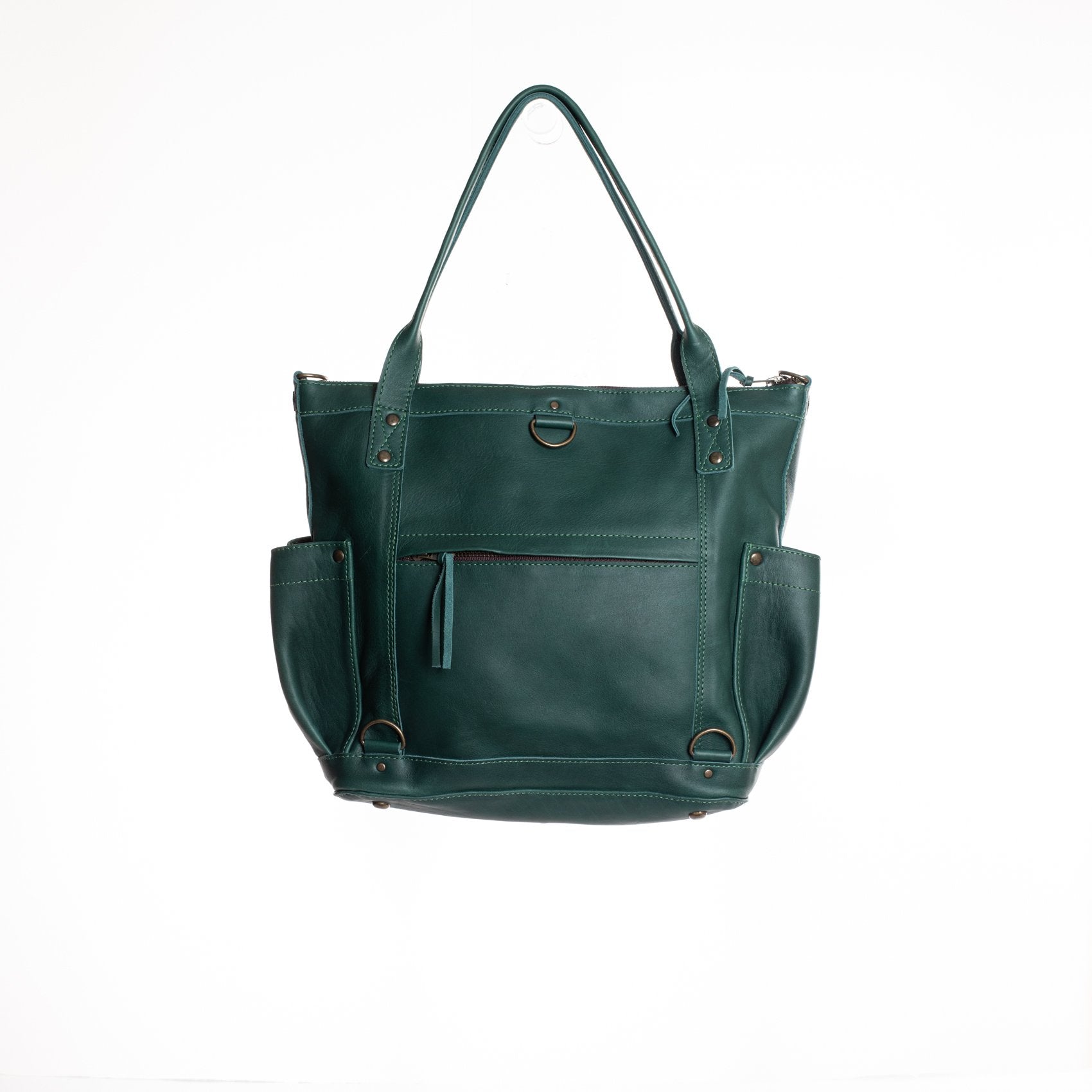 HERITAGE & SOCIETY - THE PERFECT BAG MEDIUM - WOMANHOOD - WIDE PANEL - EVERGREEN LEATHER NO. 11586