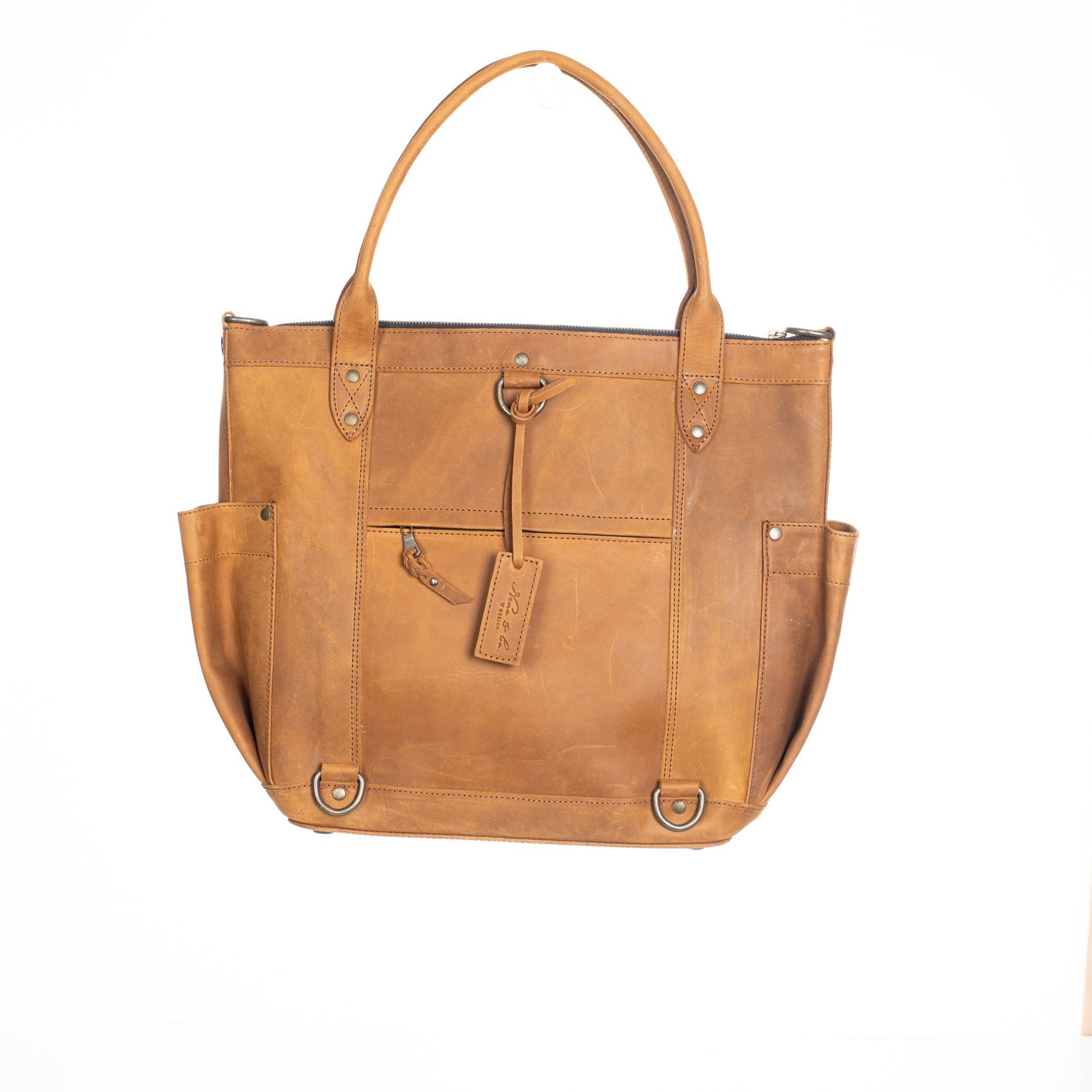 THE PERFECT BAG FULL - MEXICO COLLECTION - HANDWOVEN FRONT NO. 99106 - TOBACCO LEATHER