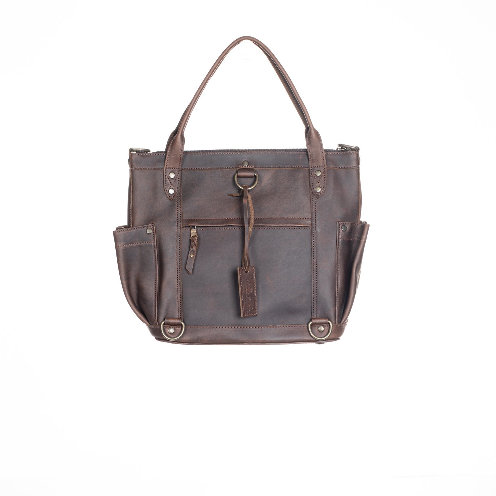 THE PERFECT BAG MEDIUM - MEXICO COLLECTION - HANDWOVEN FRONT NO. 99168 - PAINTHORSE TUMBLED LEATHER