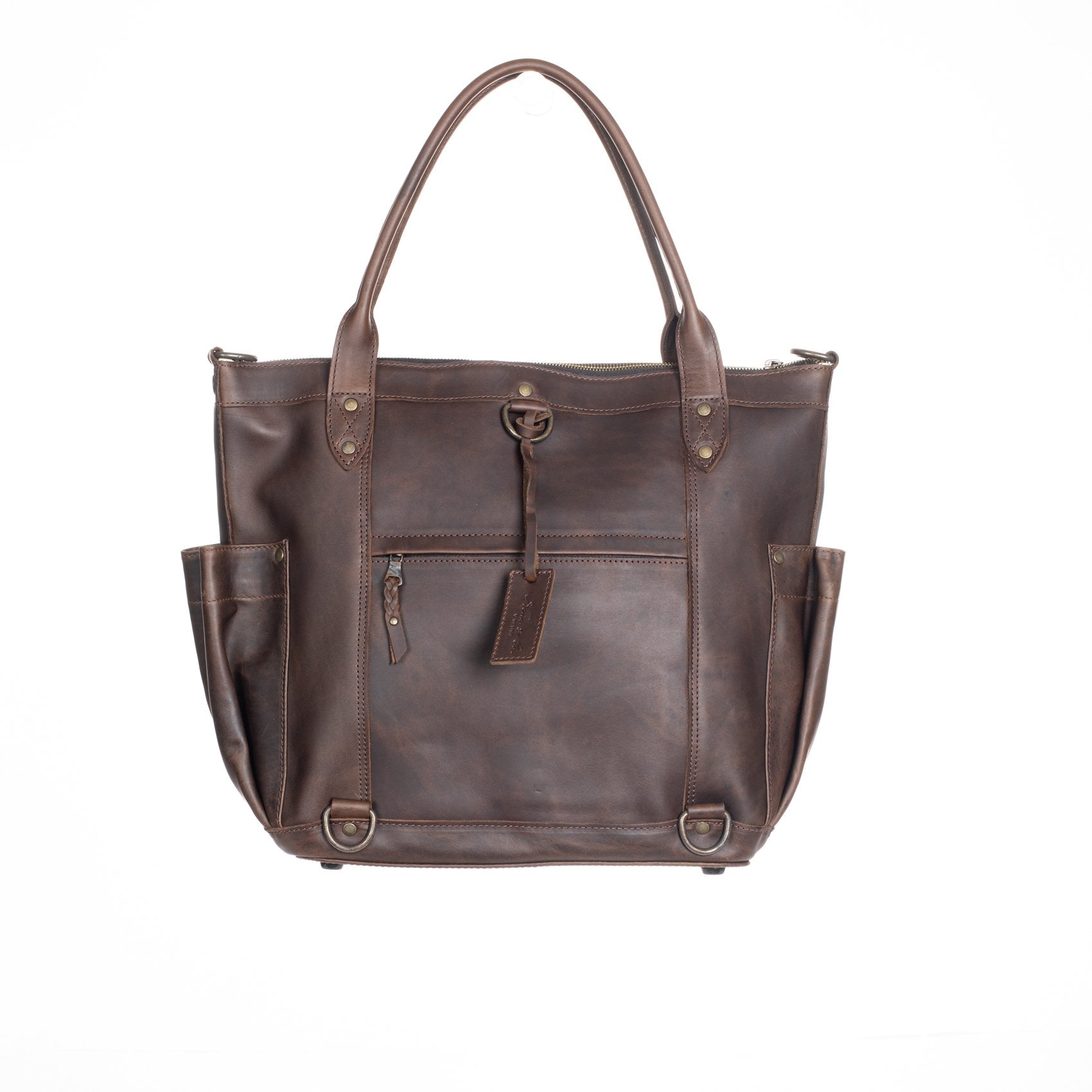 THE PERFECT BAG FULL - MEXICO COLLECTION - HANDWOVEN FRONT NO. 99080 - PAINTHORSE TUMBLED LEATHER