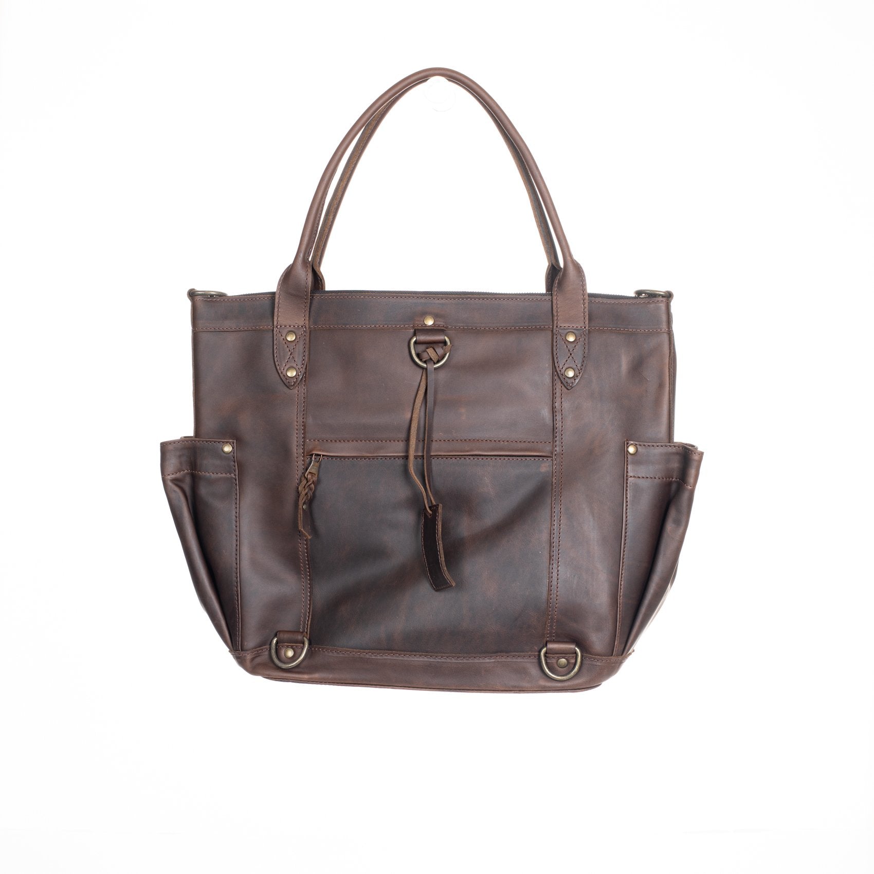 THE PERFECT BAG FULL - MEXICO COLLECTION - HANDWOVEN PANEL NO. 98992 - PAINTHORSE TUMBLED LEATHER