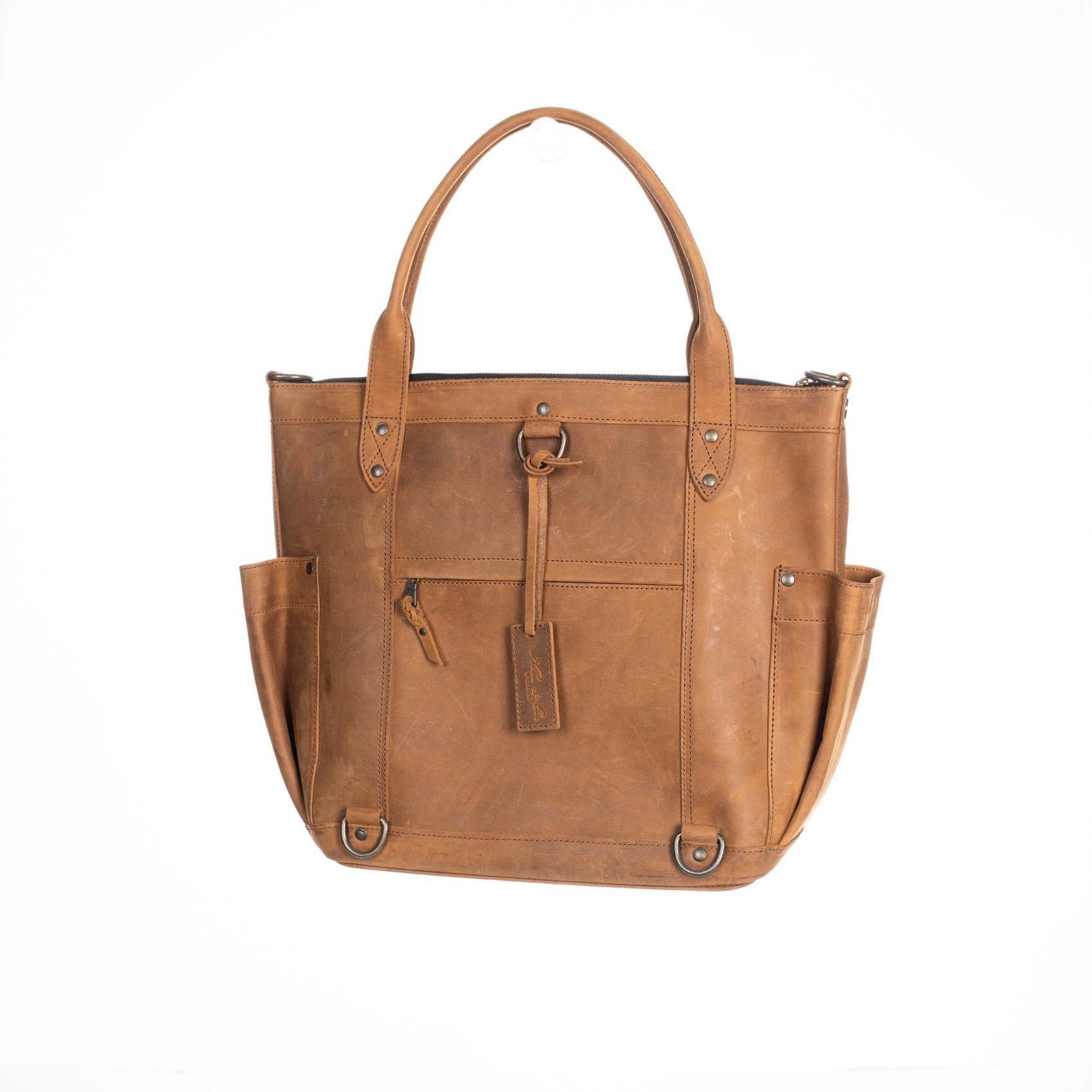 THE PERFECT BAG FULL - MEXICO COLLECTION - HANDWOVEN FRONT NO. 96454 - TOBACCO LEATHER
