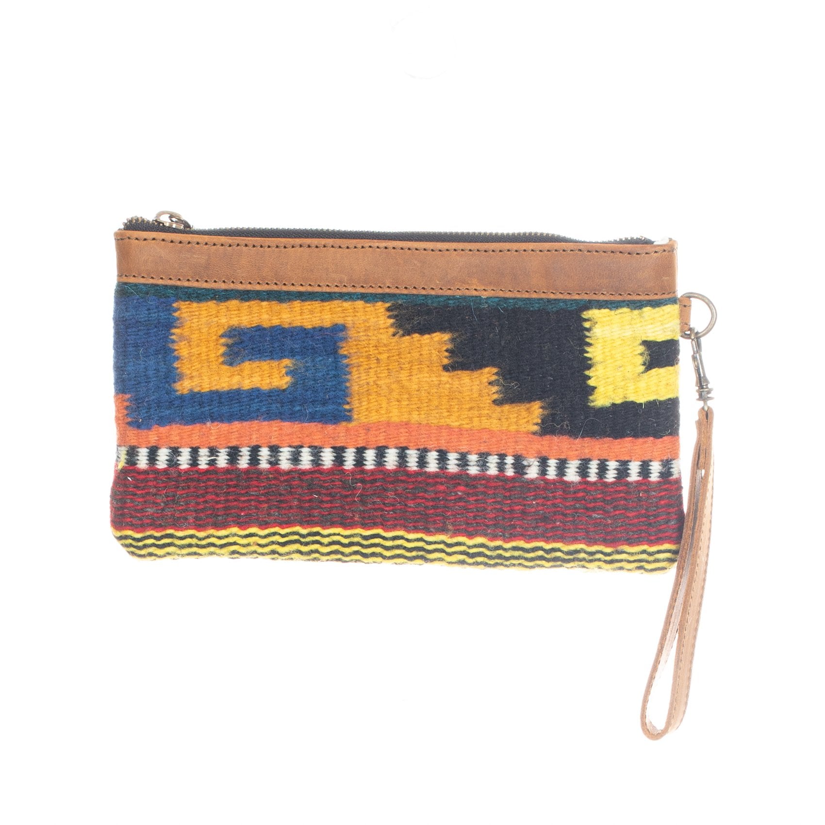 THE PERFECT CLUTCH - MEXICO COLLECTION - HANDWOVEN NO. 94252 - TOBACCO LEATHER