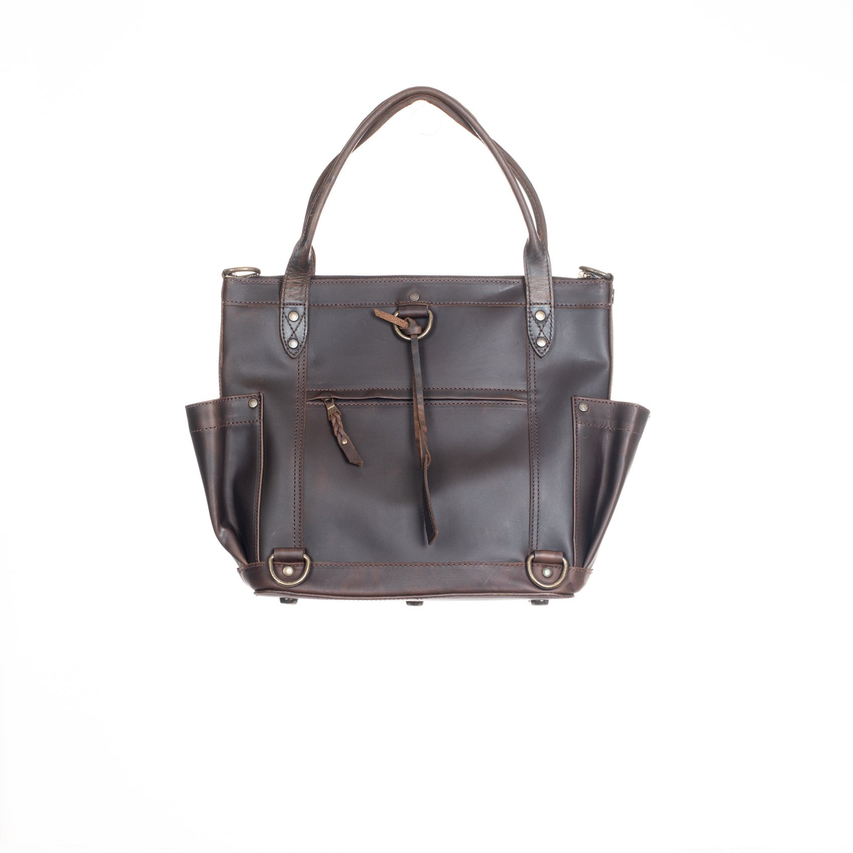 THE PERFECT BAG MEDIUM - MEXICO COLLECTION - HANDWOVEN FRONT NO. 97302 - PAINTHORSE TUMBLED LEATHER