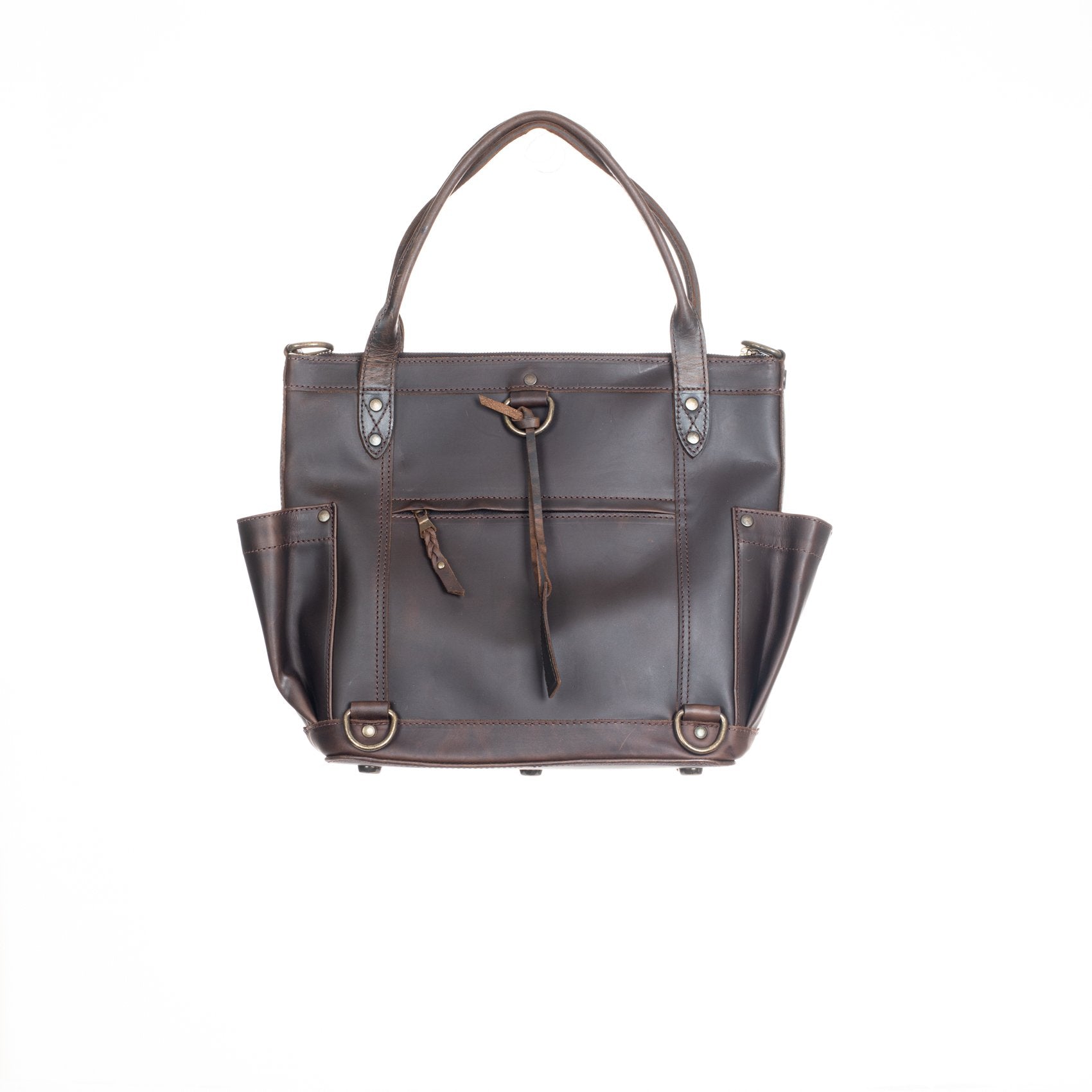THE PERFECT BAG MEDIUM - MEXICO COLLECTION - HANDWOVEN FRONT NO. 97342 - PAINTHORSE TUMBLED LEATHER