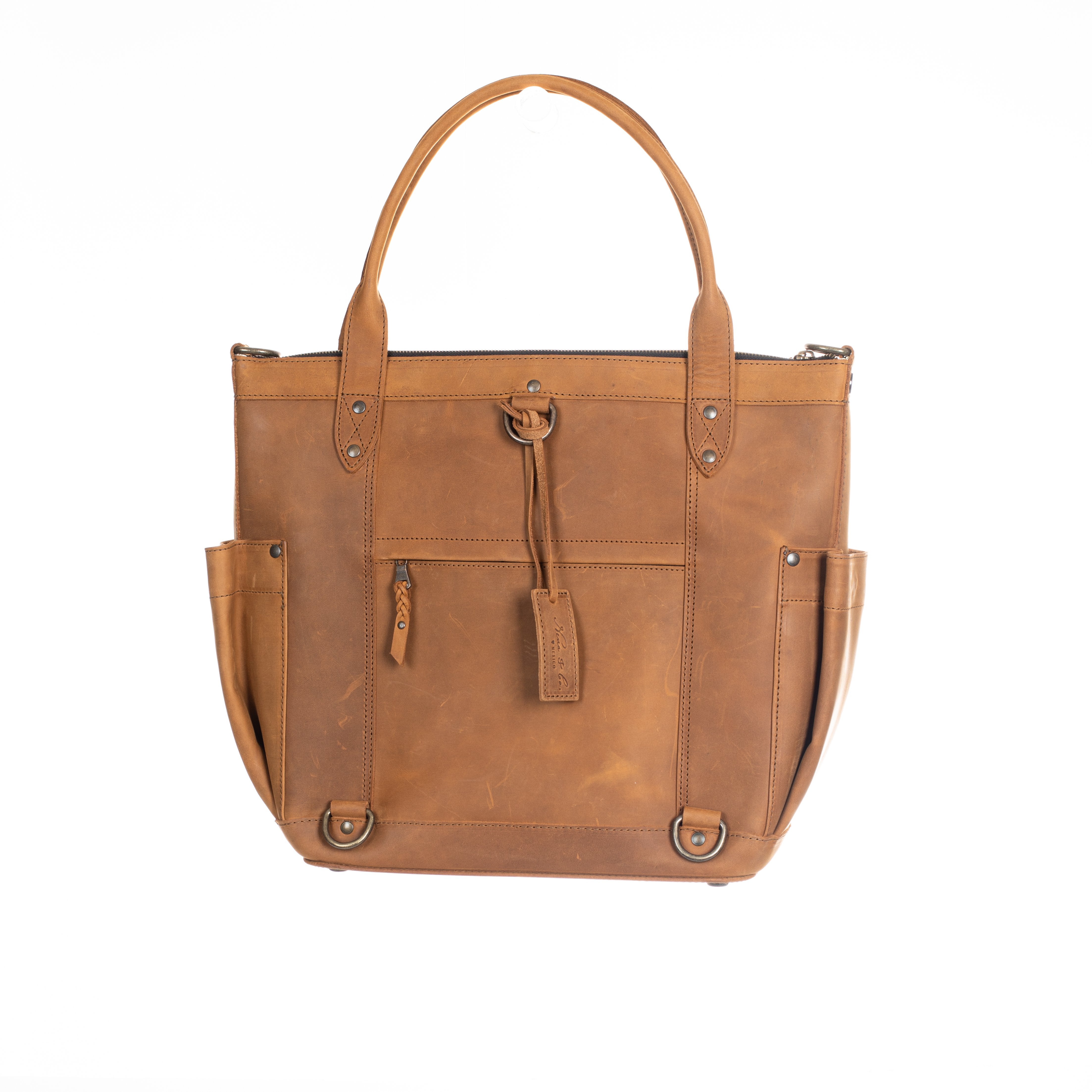 THE PERFECT BAG FULL - MEXICO COLLECTION - HANDWOVEN FRONT NO. 90532 - TOBACCO LEATHER