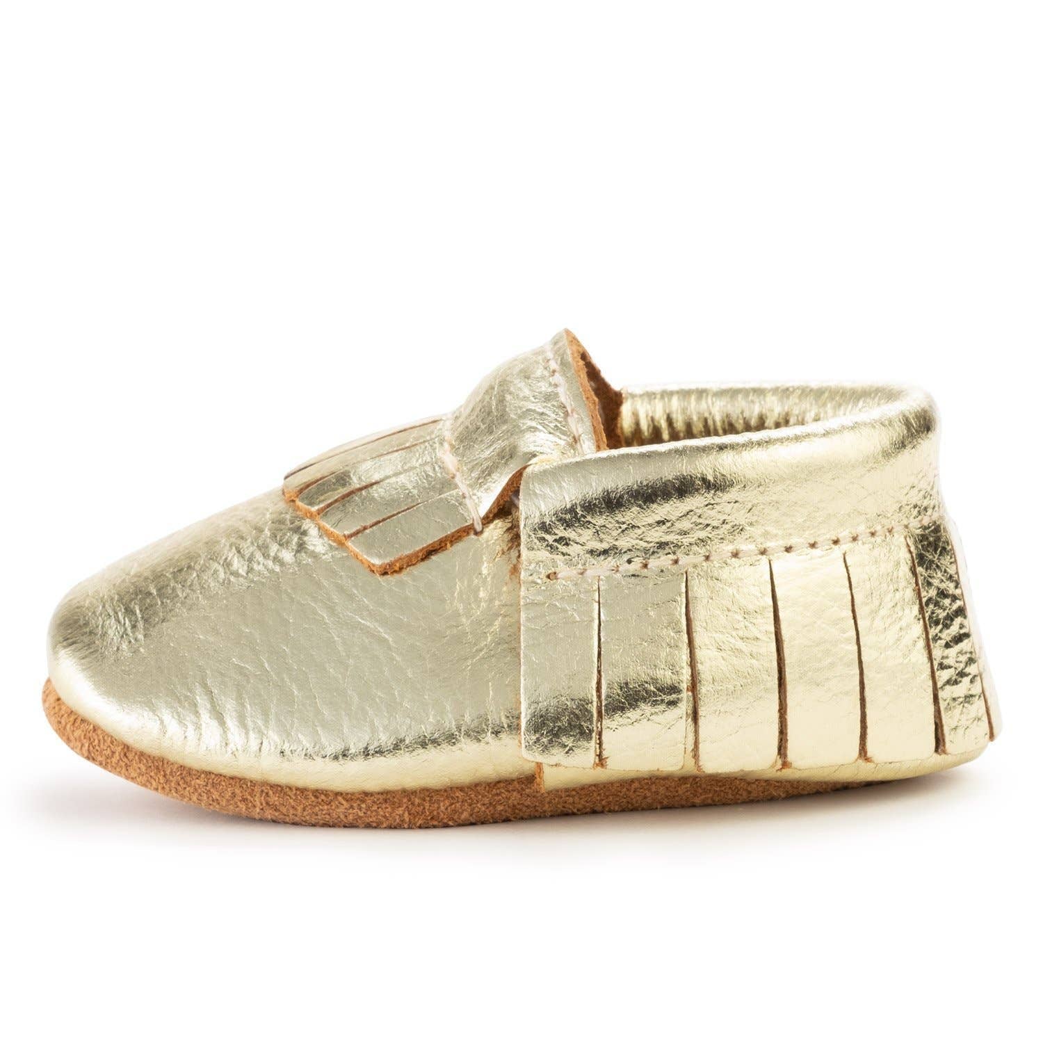 baby gold moccasins