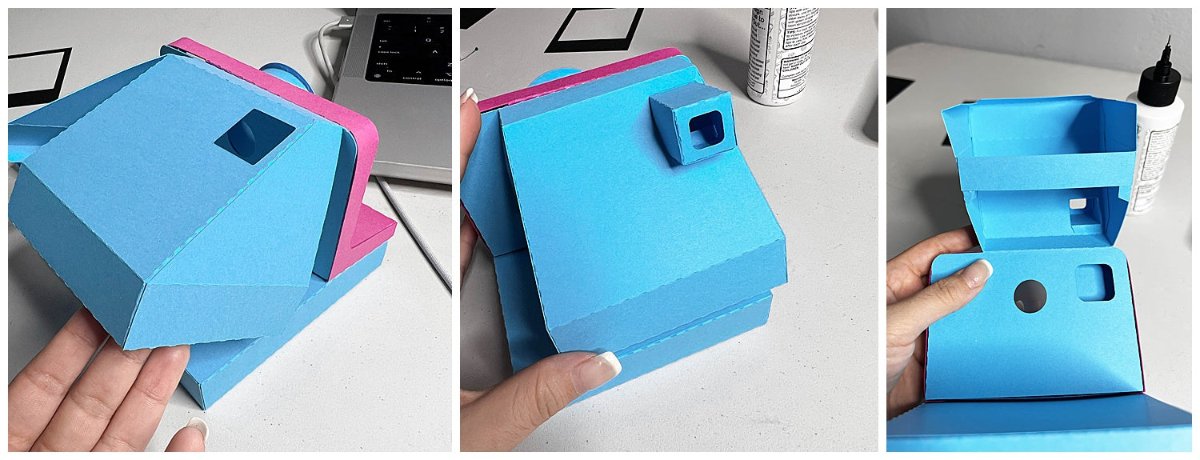 assembling the body of 3d paper instant camera