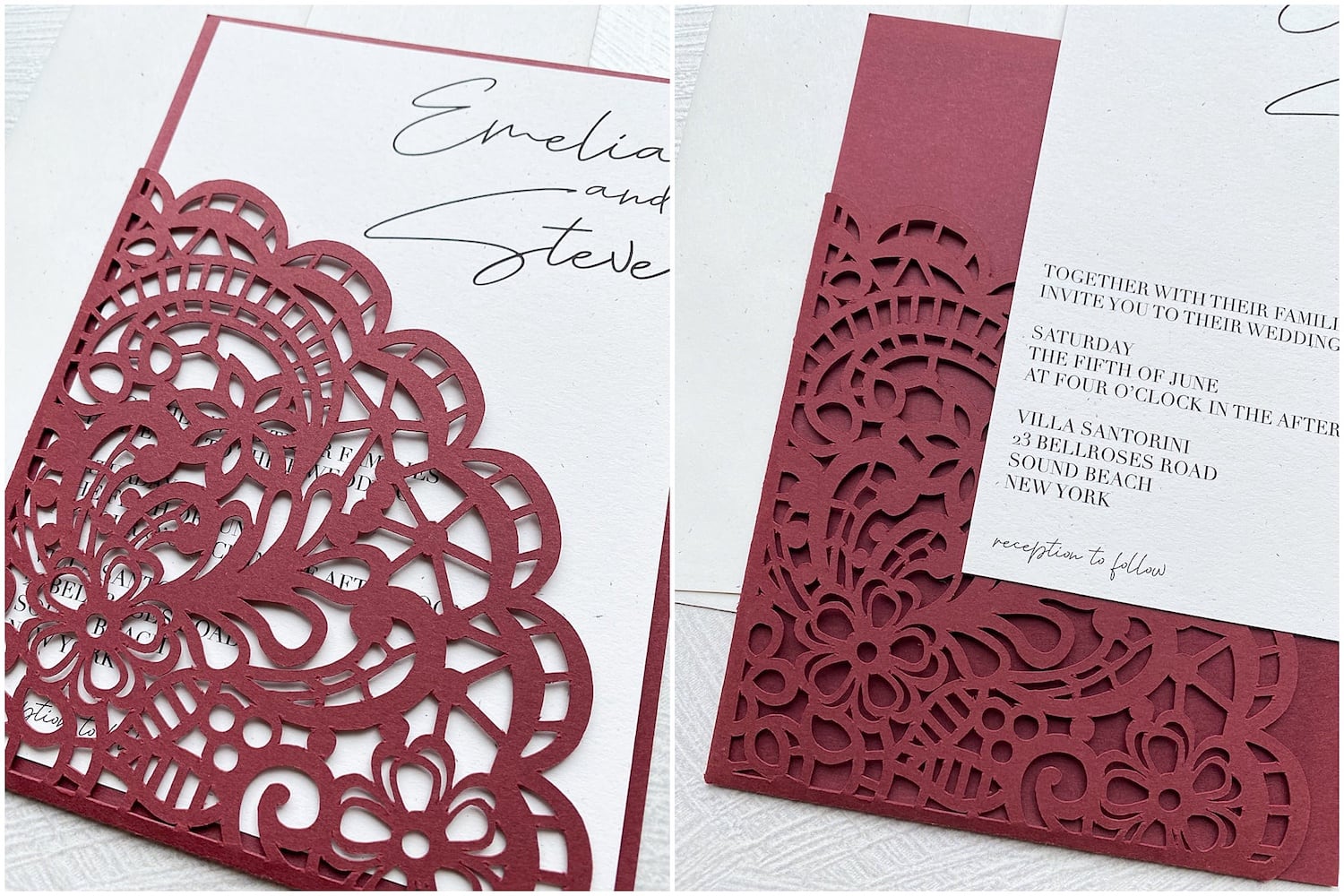 A7 Die Cut Pocket Panel Invitation