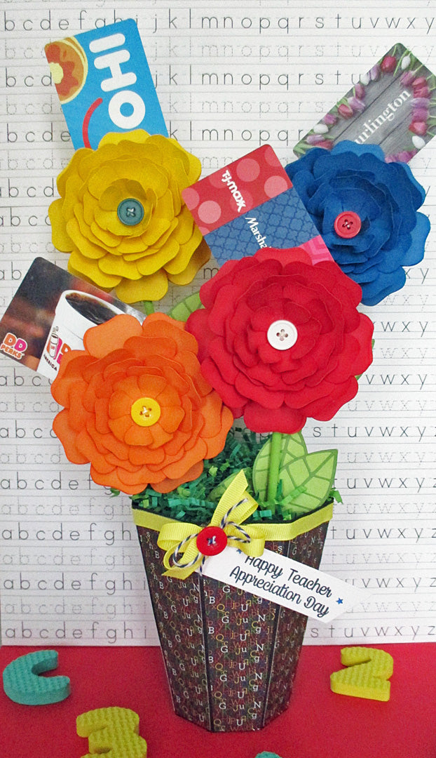 DIY Teacher Appreciation Gift Card Flower Bouquet