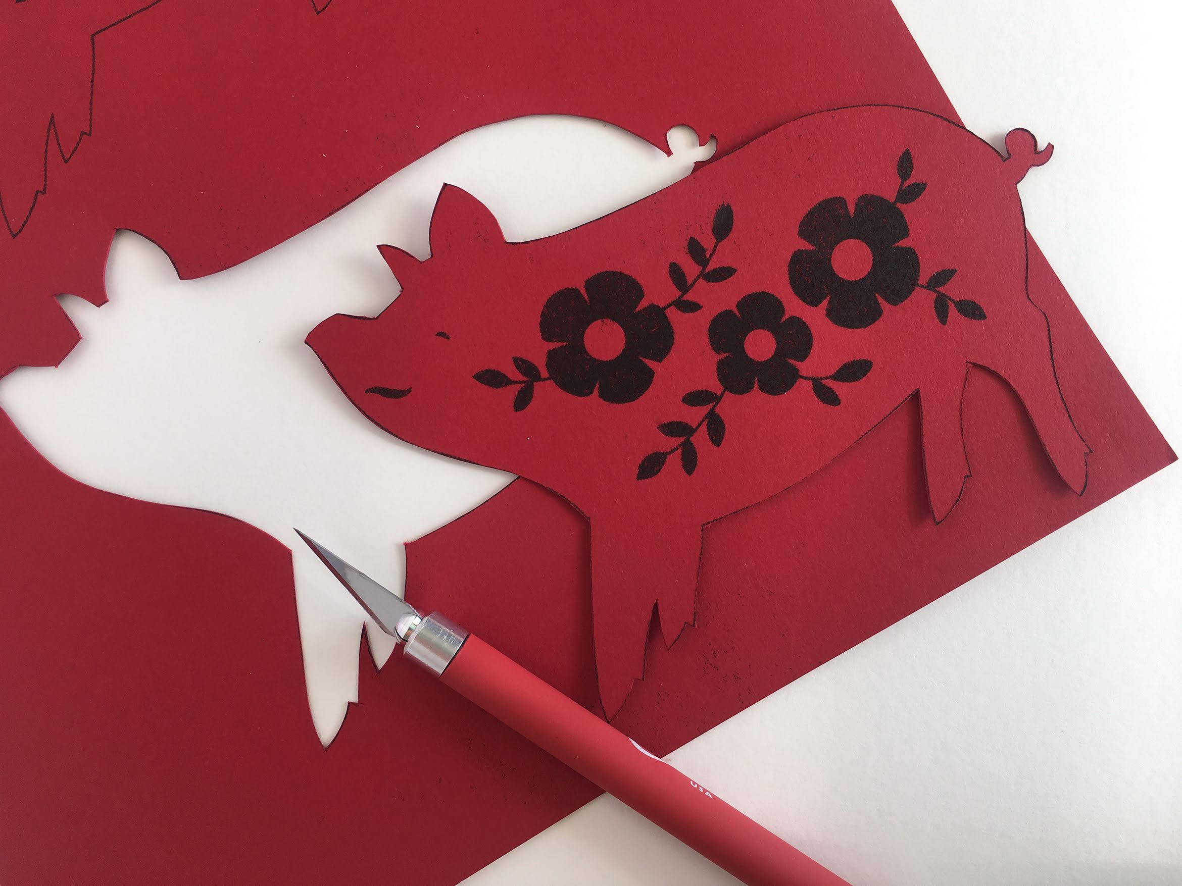 DIY Cardstock Paper Year of the Pig Fan