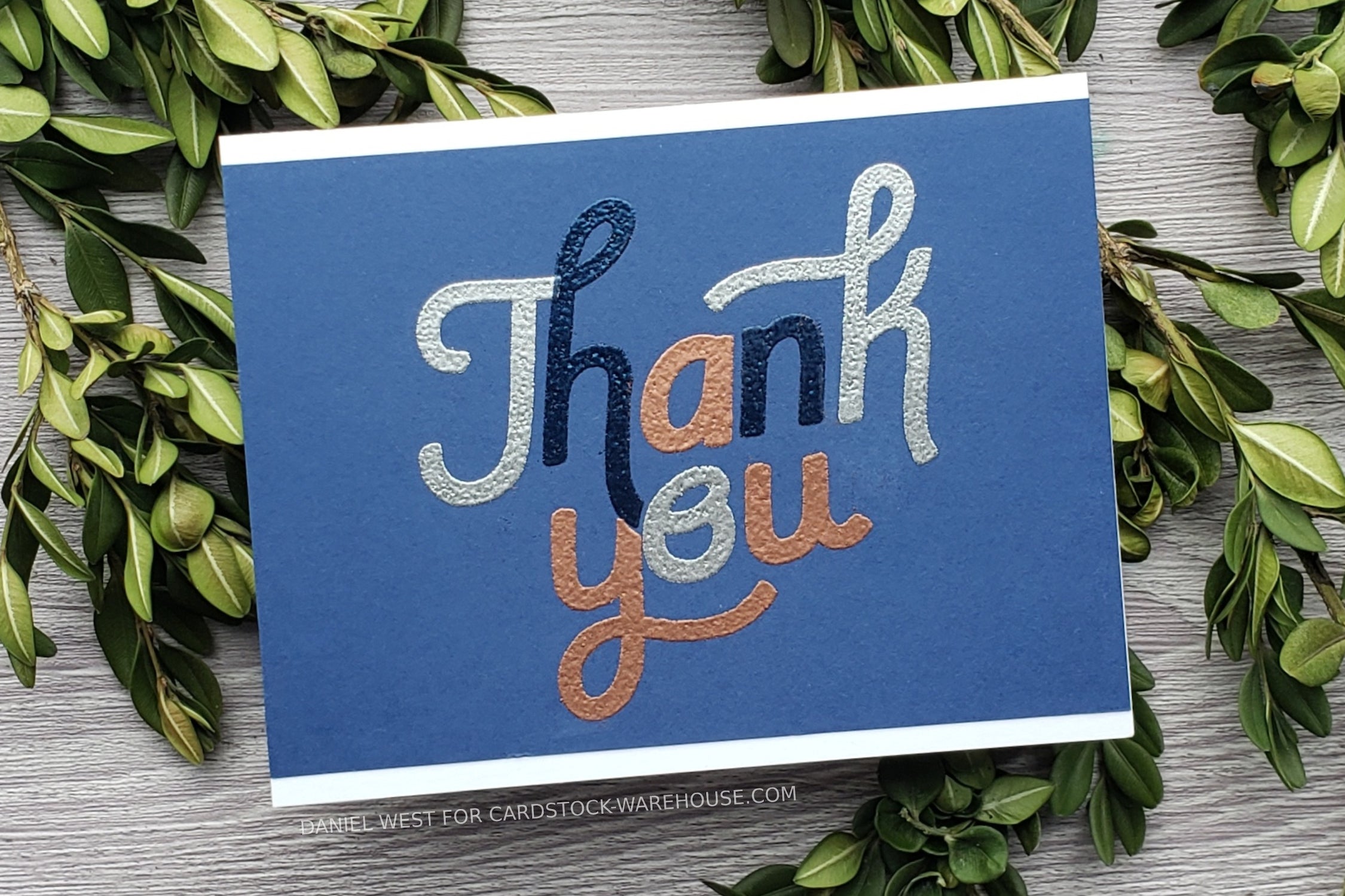 Handsome Boho Thank You Card Set Three Color Embossing