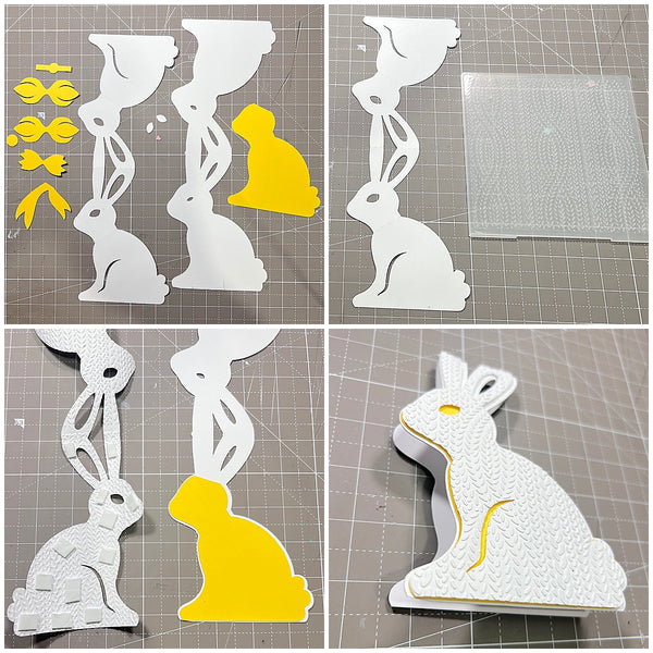 building base layers of Easter Bunny Place Cards