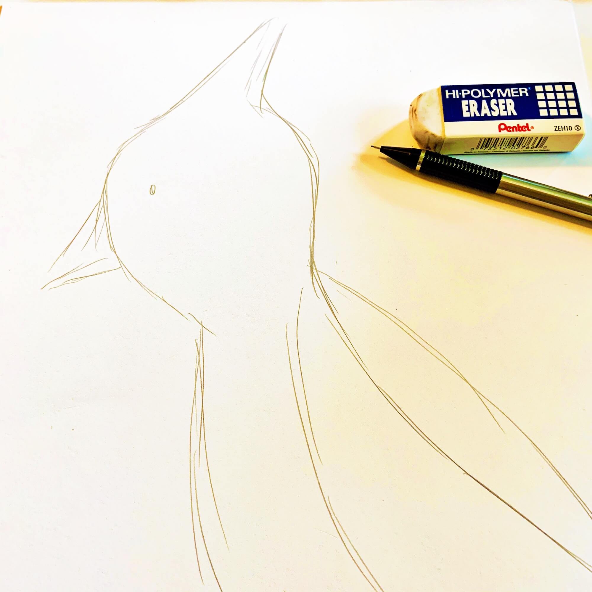 cardinal sketch for paper piecing