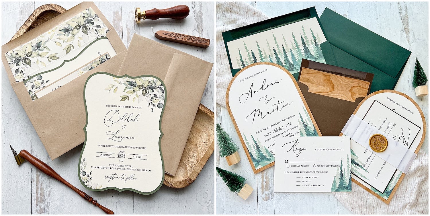 die-cut wedding invitations