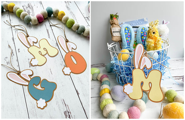 Easter Bunny Initial Tags