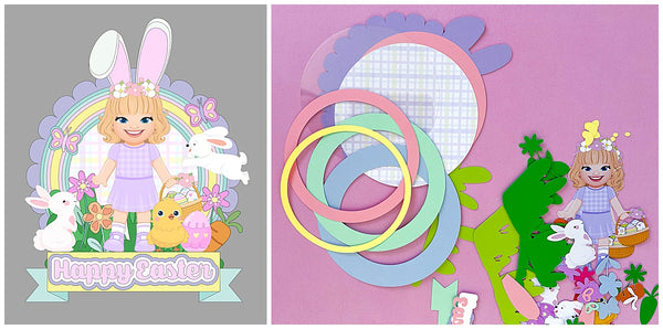 die cut pieces for Easter Shaker Cake Topper