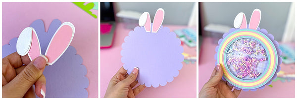layering pieces for Easter Shaker Cake Topper