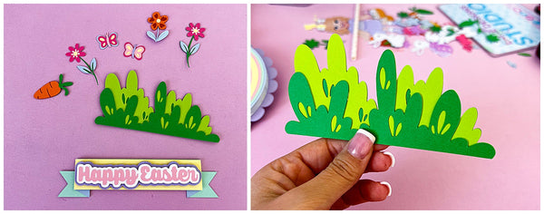 layering pieces for Easter Shaker Cake Topper