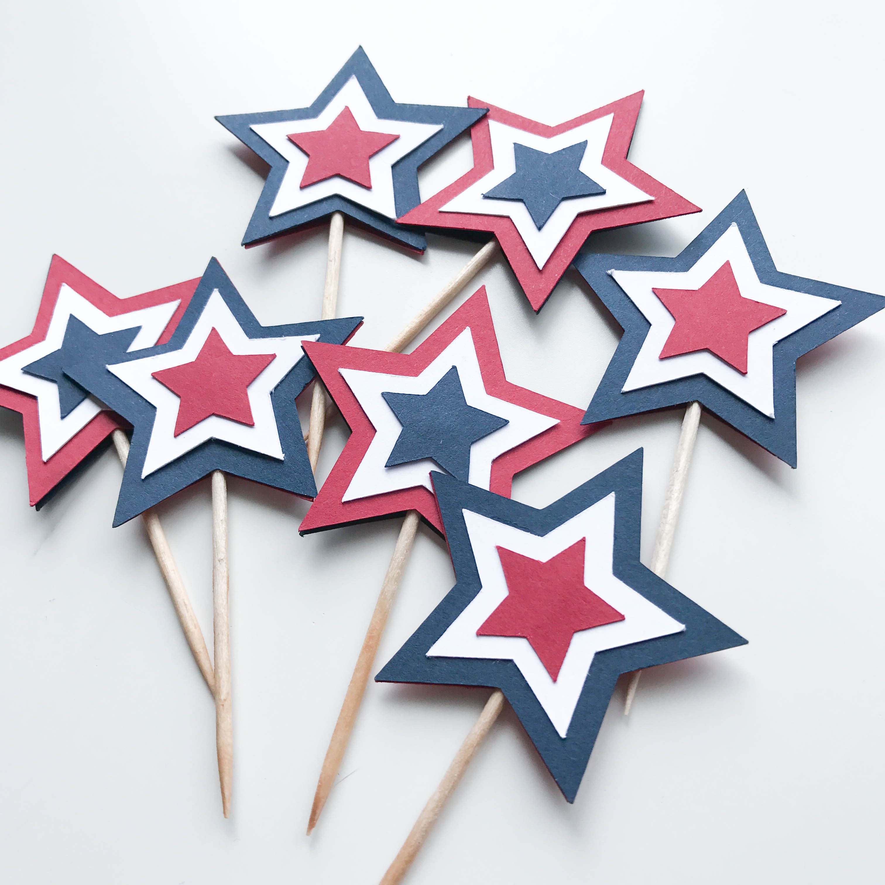 Star Cupcake Toppers from Cardstock Warehouse Paper