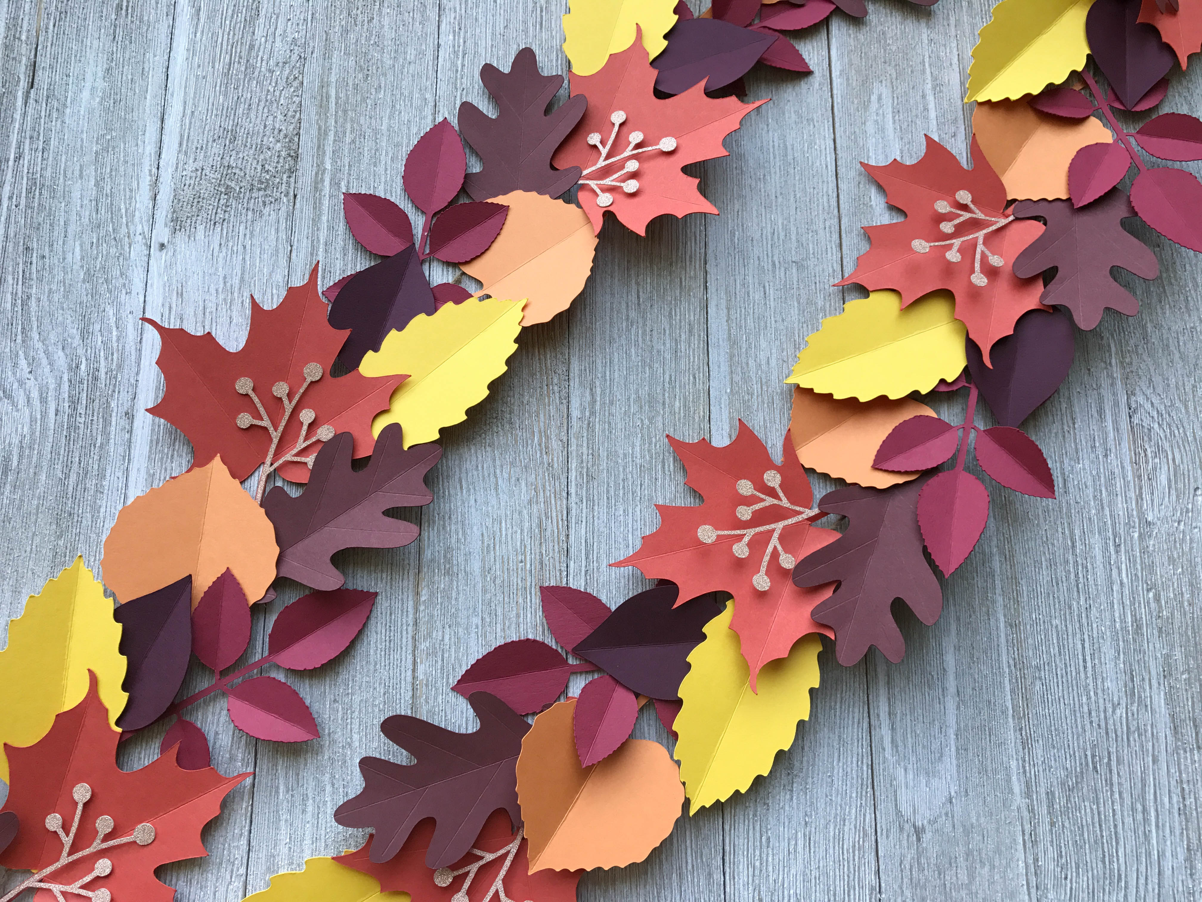 Paper Leaves Wreath and Garland – Cardstock Warehouse