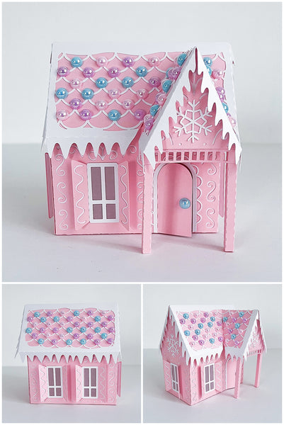 3D paper gingerbread house