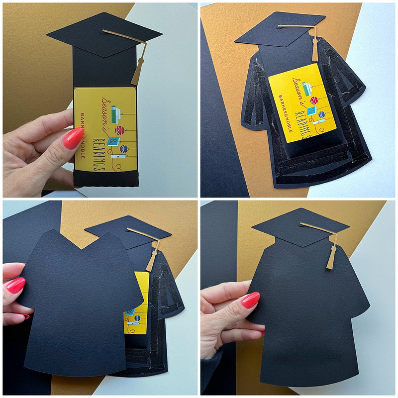 covering insert of graduation gown gift card holder