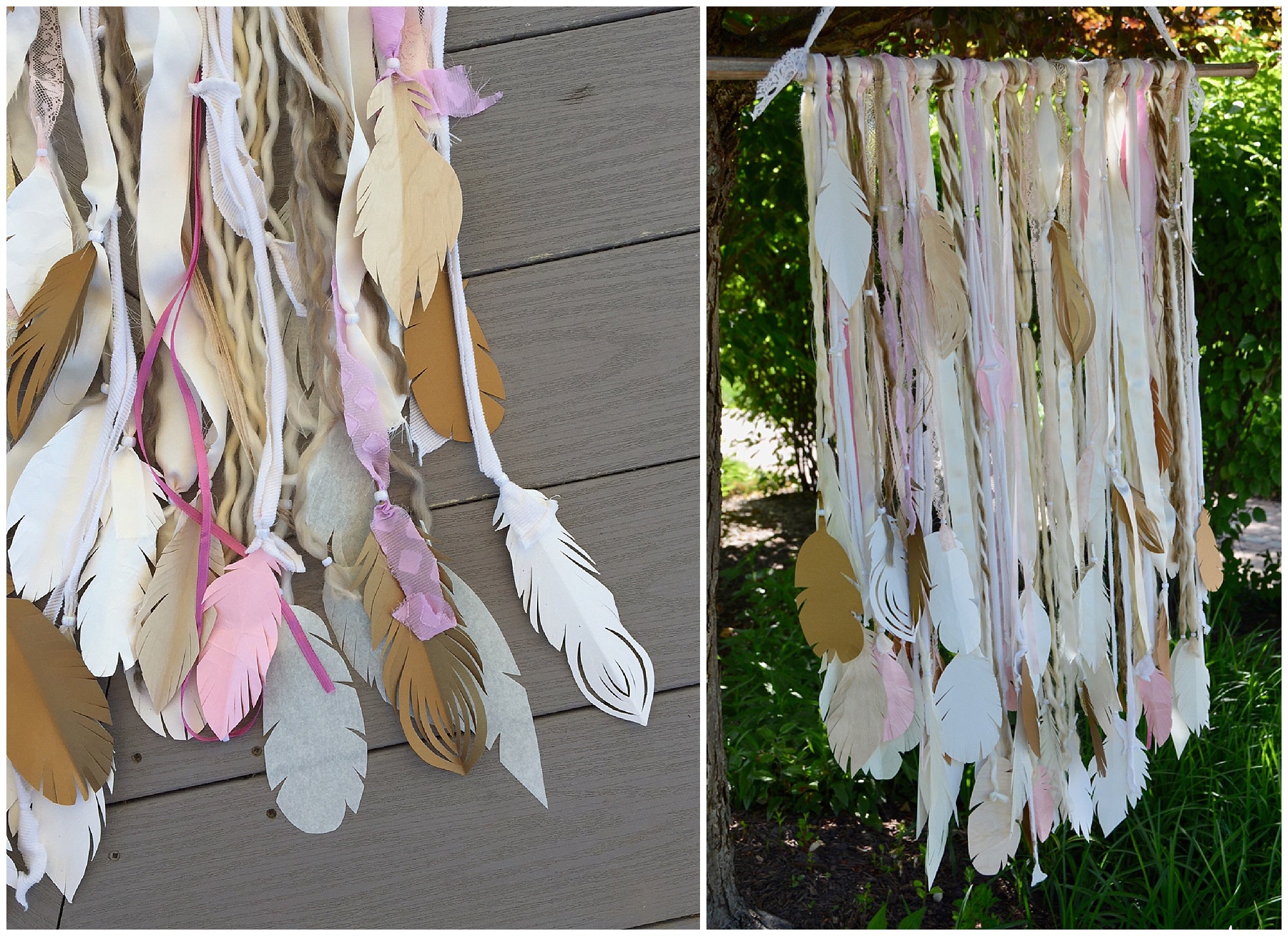 DIY Paper Feathers Wall Art Hanging