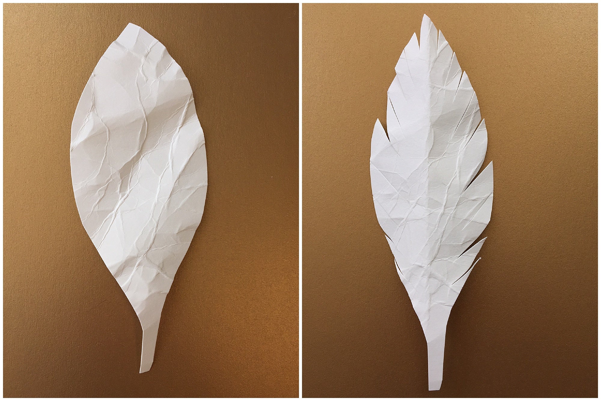 DIY Paper Feathers Wall Art Hanging Crumpled Feathers
