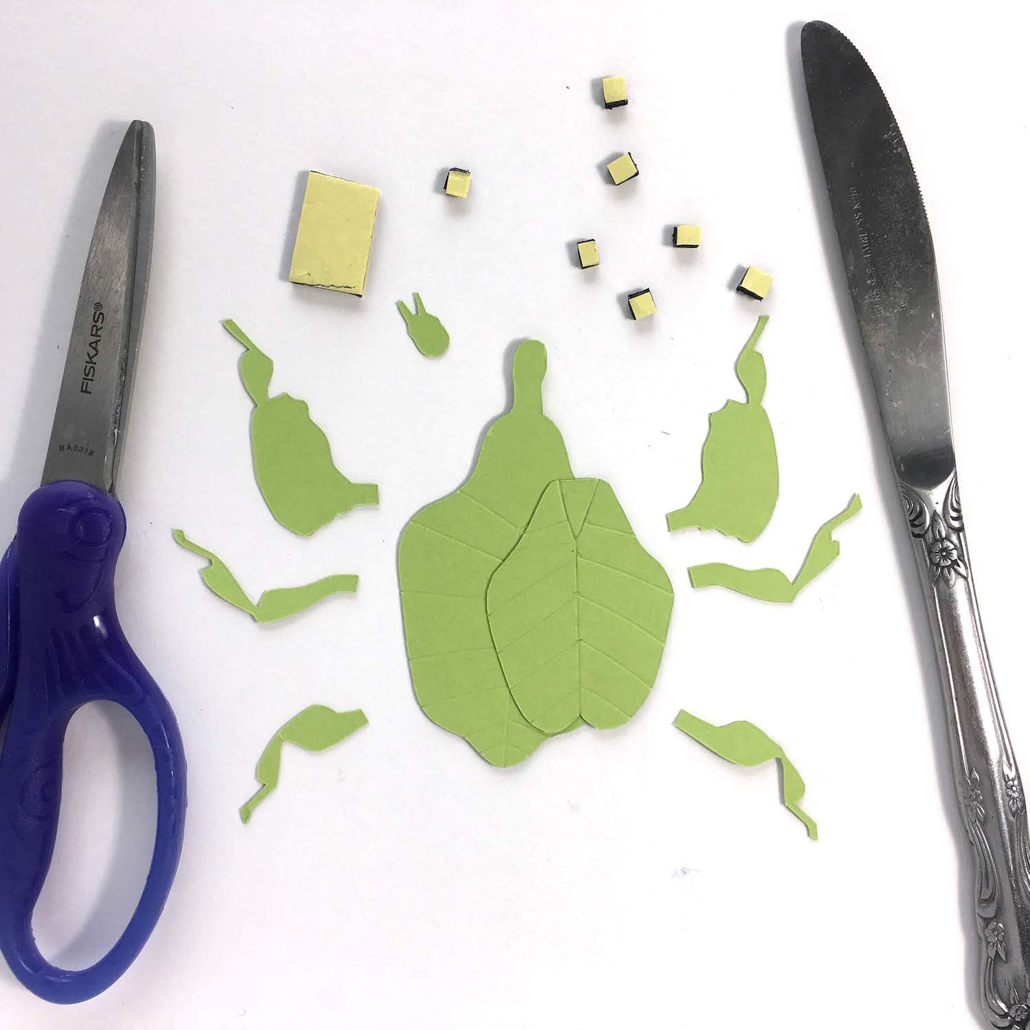 Cardstock Leaf Insect Paper Sculpture Foam Square Cuttings