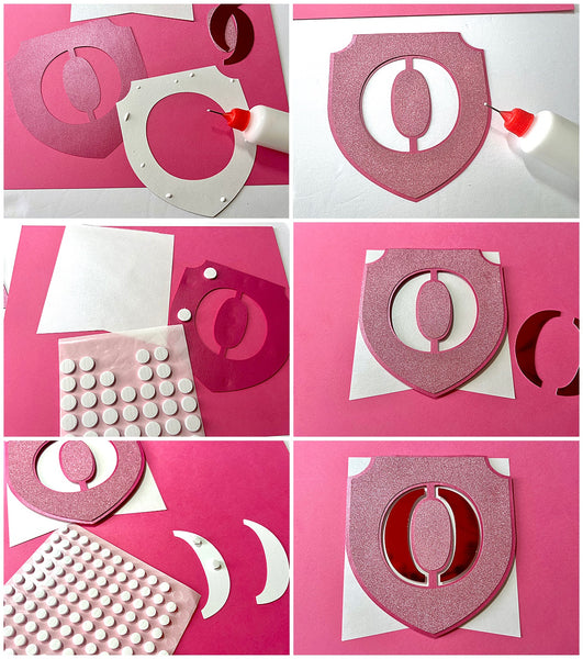 love valentine banner gluing letter layers with liquid glue and foam pop dot