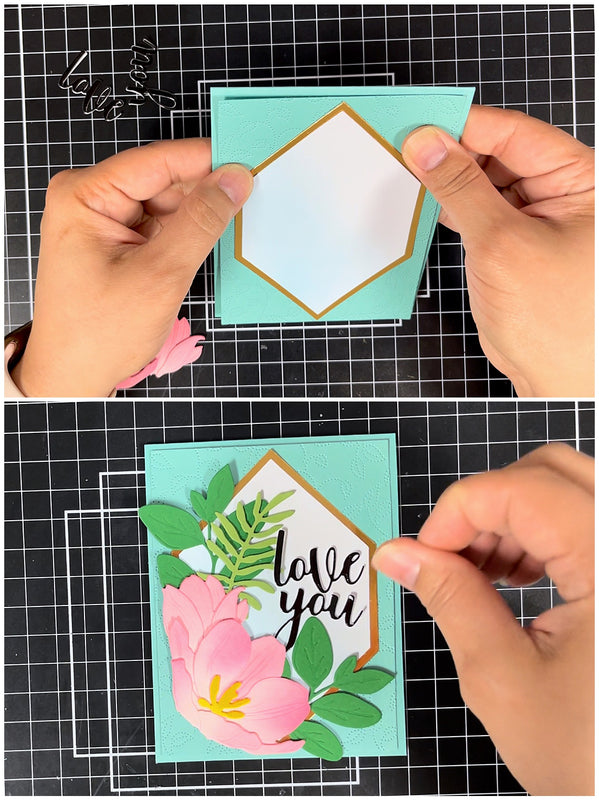 assembling Mother's Day Love You Flower Card
