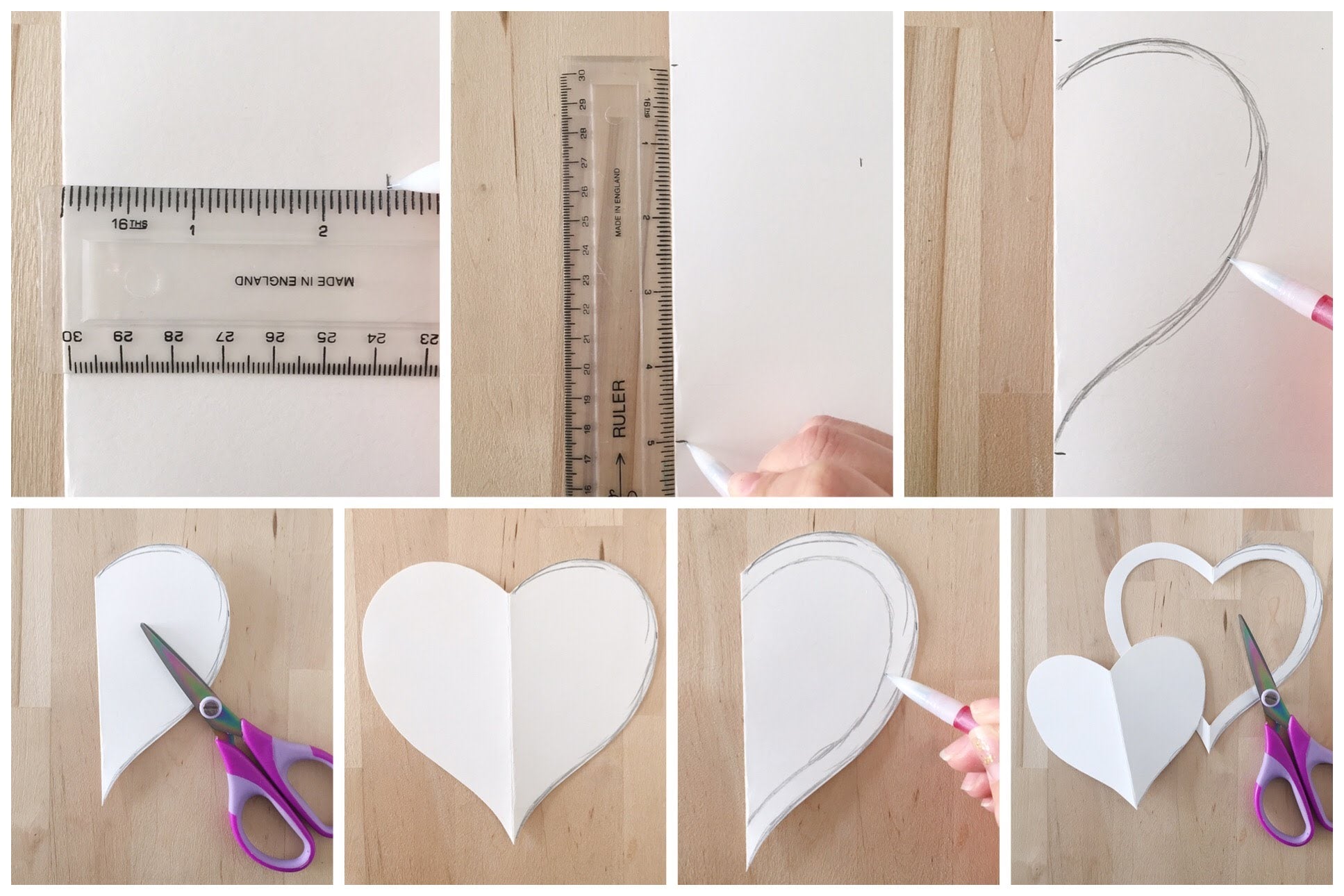 How to make a paper heart stencil for Valentine Watercolor Resit Hearts