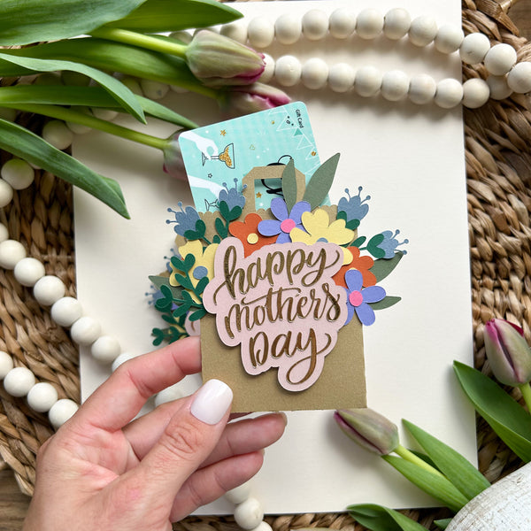 Handmade Mother's Day Card, Paper Purse Gift Card Holder, Paper