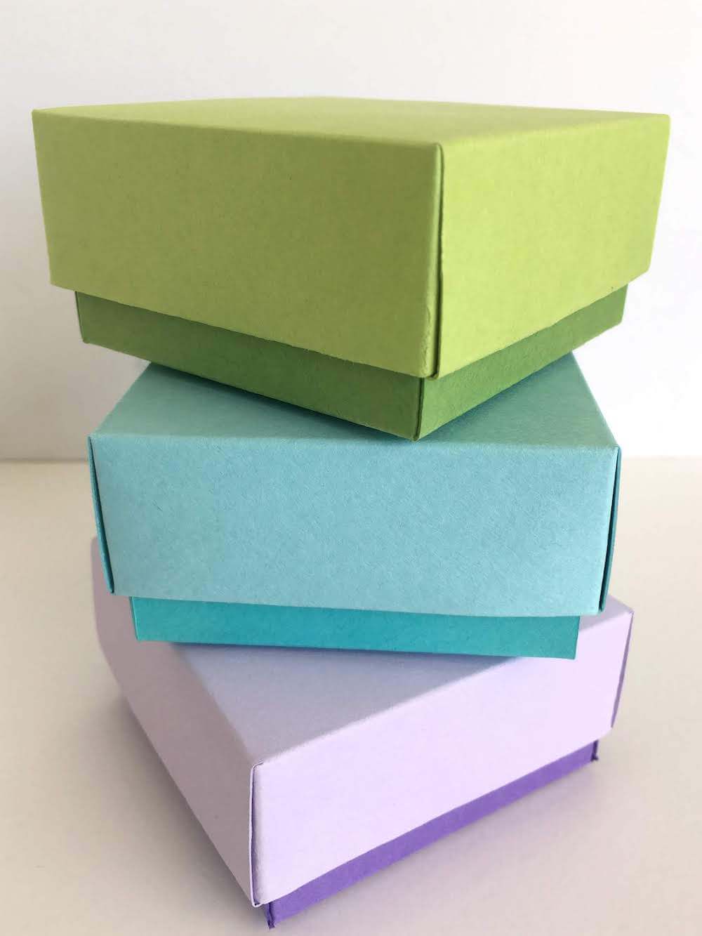 DIY Cardstock Paper Gift and Trinket Boxes Stacked
