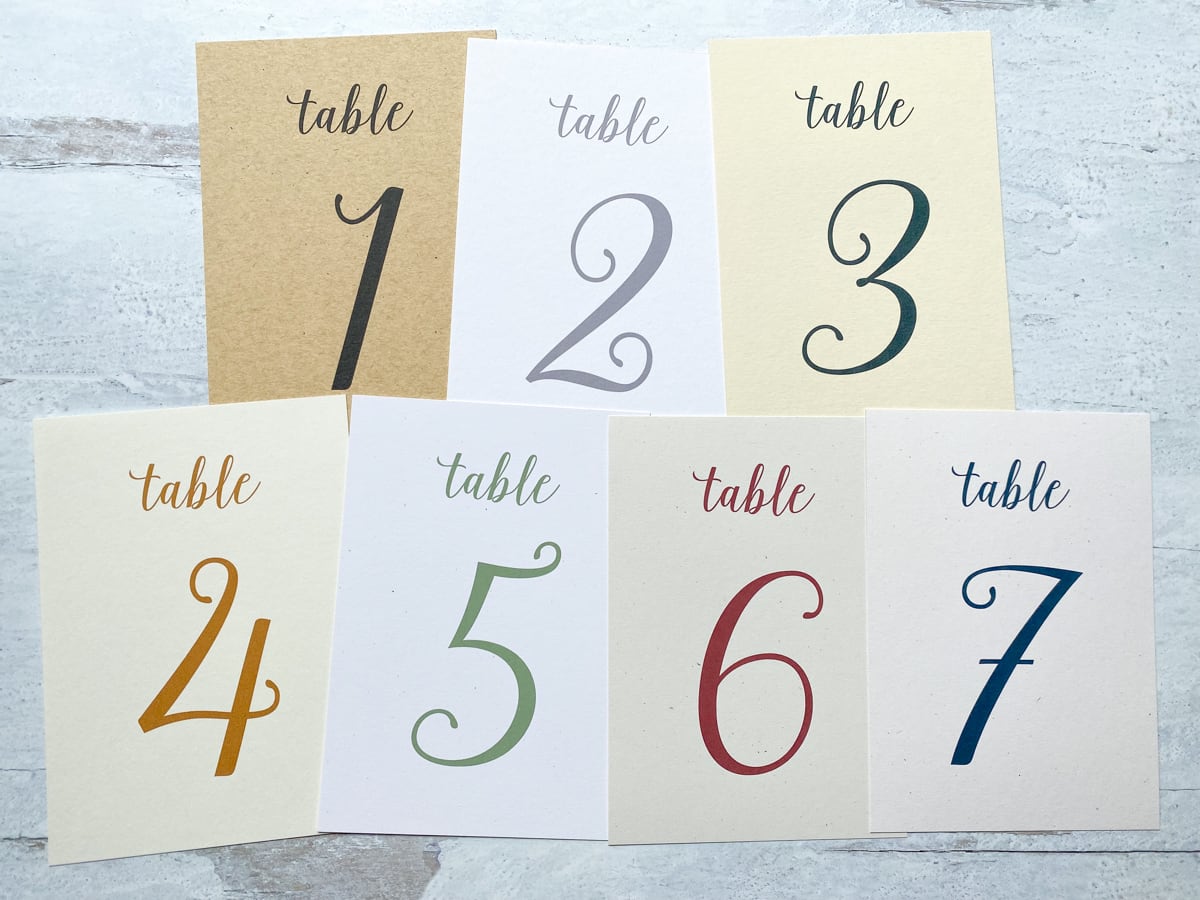 Printable 5"x7" Table Numbers