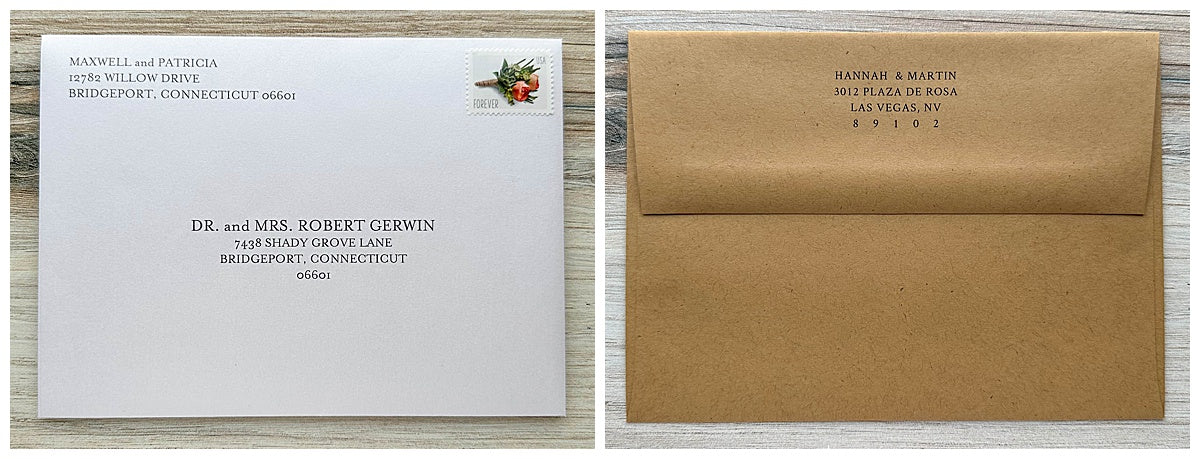 return address printing options on envelopes