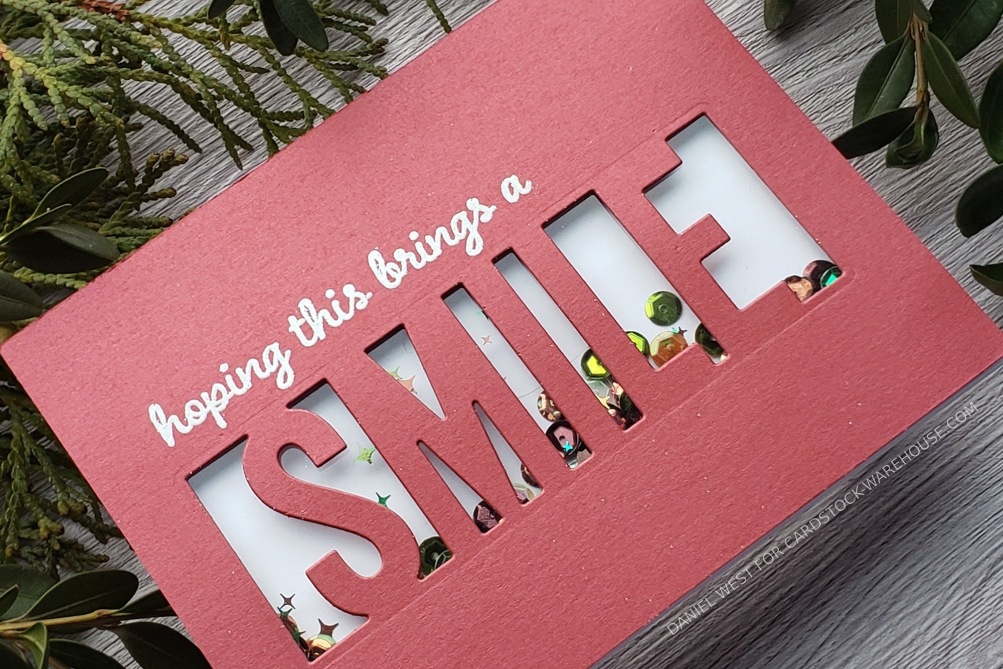 DIY Smile Cardstock Paper Shaker Card